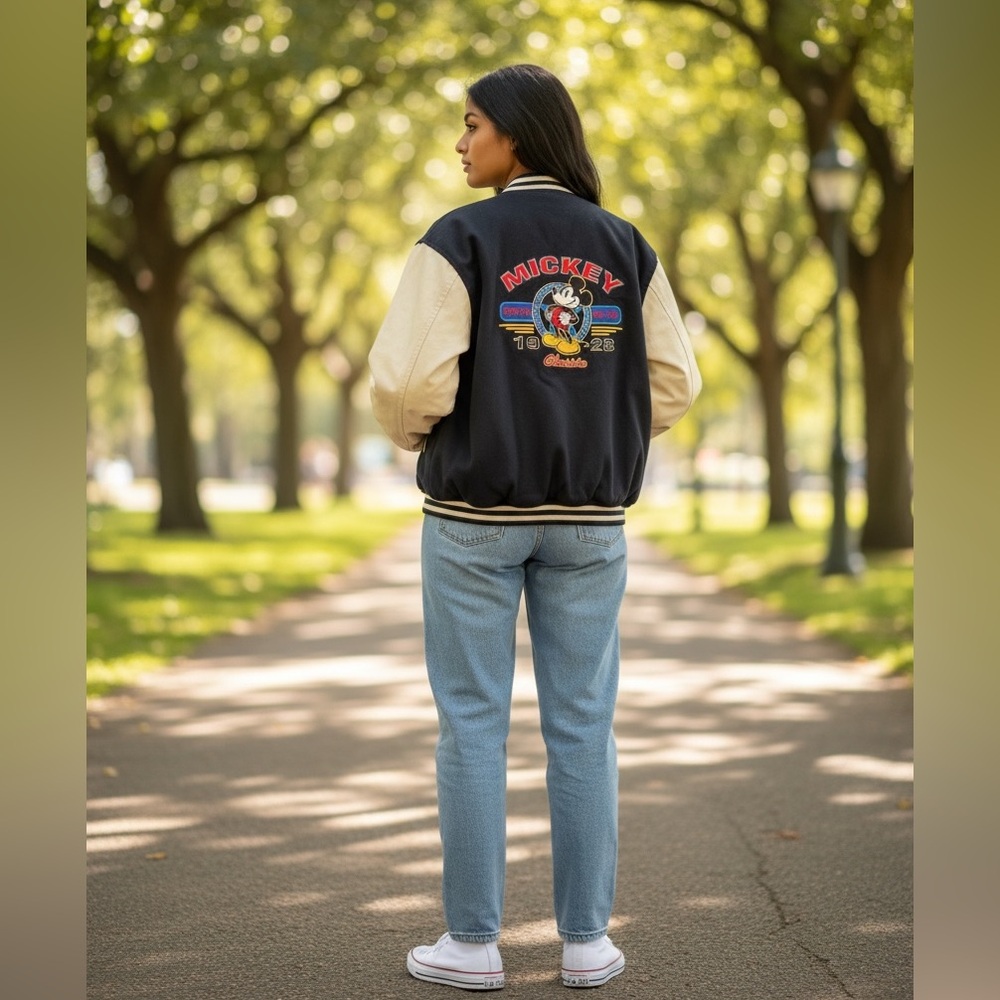 Vintage Disney Store Mickey Mouse True Blue Classic Jacket Size M 1990s